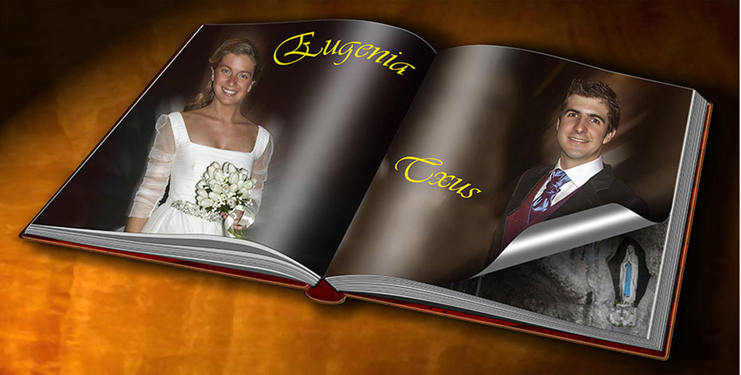 Fotografia de boda de novios personalizada en album